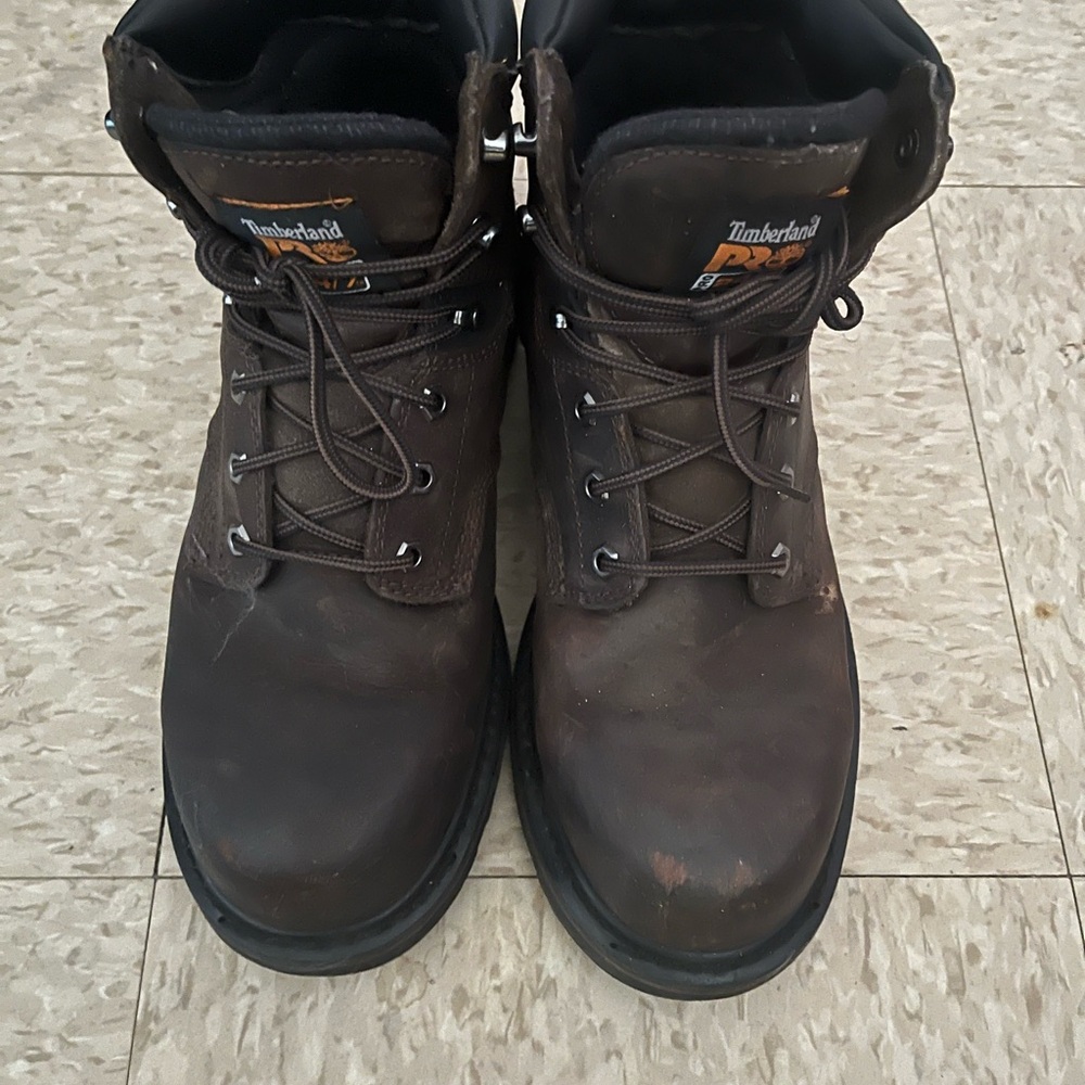 Timberland PRO Steel Toe Dark Brown Men's Boots Size 10